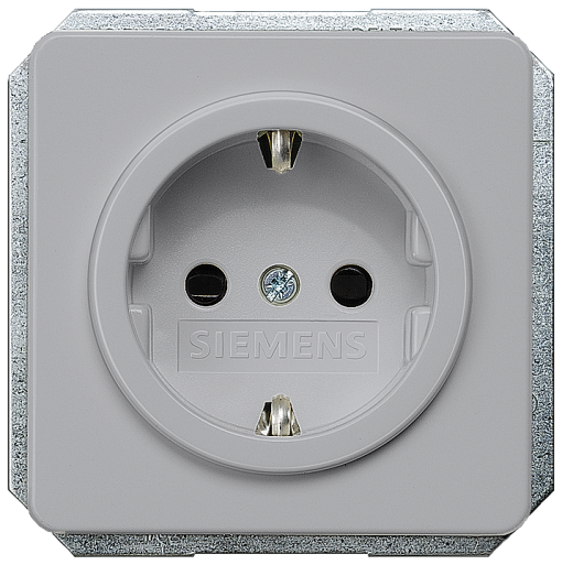 DELTA profil SCHUKO socket outlet with increased touch protection silver
