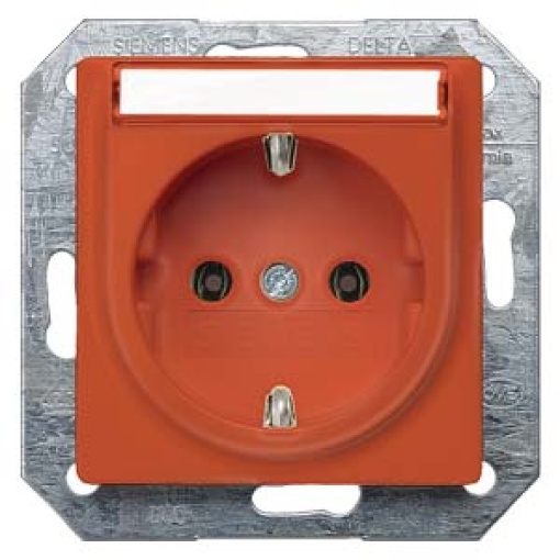 DELTA isystem SCHUKO socket outlet with labeling field orange