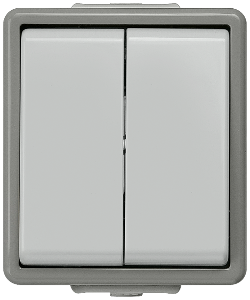 DELTA fläche IP44 surfacem double twoway switch double