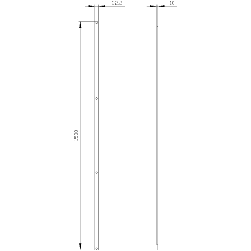 Stab Universal Mounting rail 1 set  2 units vertical H1600 mm