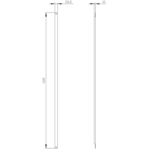 Stab Universal Mounting rail 1 set  2 units vertical H1200 mm