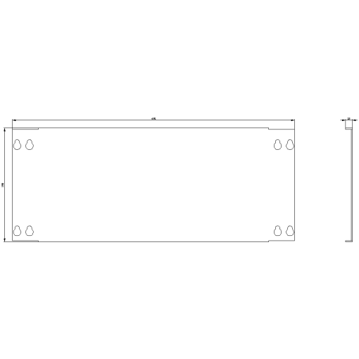Stab Universal galvanized mounting plate H200 mm W600 mm