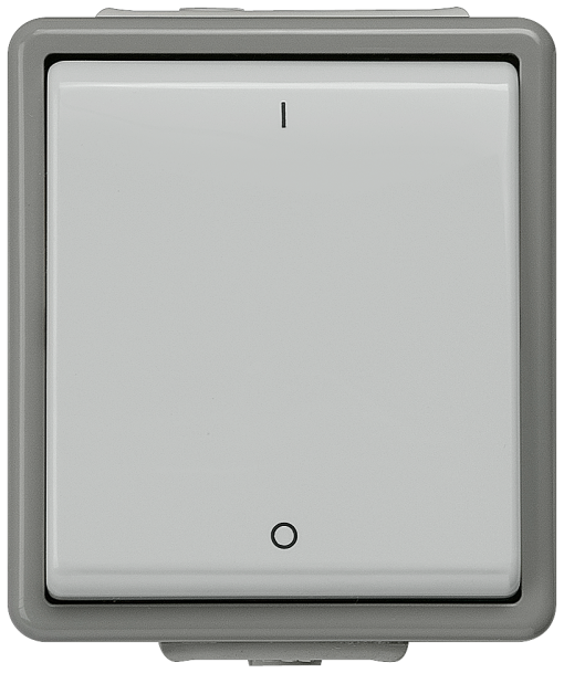 DELTA fläche IP44 surfacem OFF switch with IO symbols 3pole