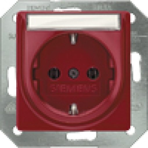 DELTA isystem SCHUKO socket outlet with labeling field red
