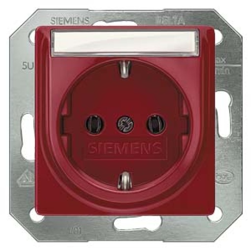 DELTA isystem SCHUKO socket outlet with labeling field red