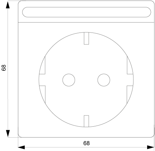 DELTA style SCHUKO socket outlet with labeling field and incr touch protecti