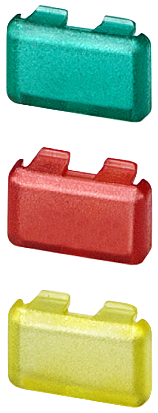 Cap set for pushbutton 5TE48 and light indicator 5TE59 set with 1x redyello
