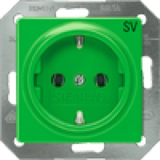 DELTA isystem SCHUKO socket outlet with SV inscription green