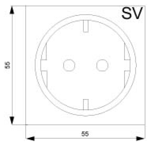 DELTA isystem SCHUKO socket outlet with SV inscription green
