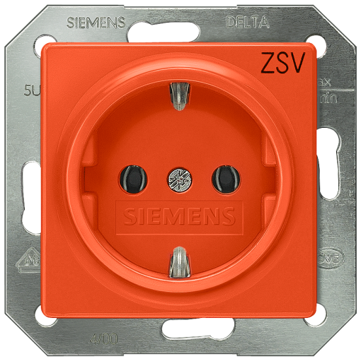 DELTA isystem SCHUKO socket outlet with ZSV inscription orange