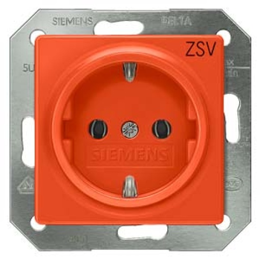 DELTA isystem SCHUKO socket outlet with ZSV inscription orange