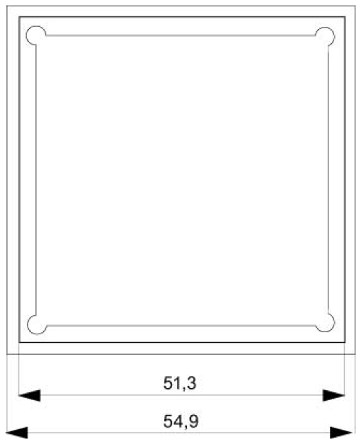 DELTA isystem intermediate frame for 51x51mm devices carbon metallic