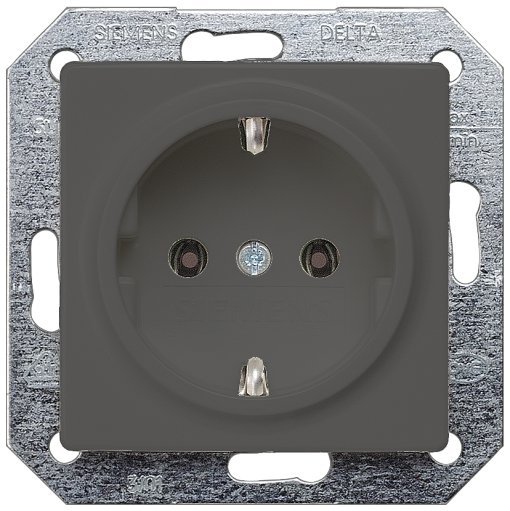 DELTA isystem SCHUKO socket outlet carbon metallic