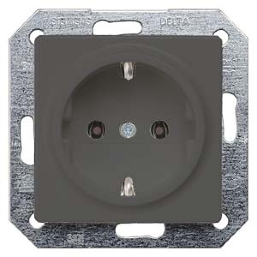 DELTA isystem SCHUKO socket outlet carbon metallic