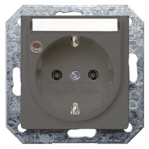 DELTA isystem SCHUKO socket outlet with labeling field and status indicator