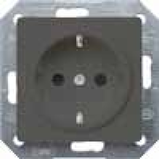 DELTA isystem SCHUKO socket outlet with increased touch protection carbon m