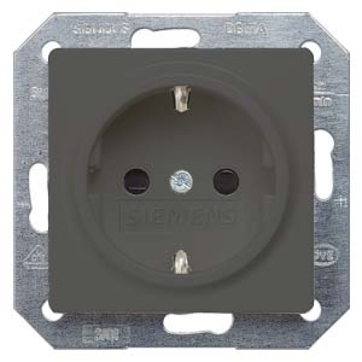 DELTA isystem SCHUKO socket outlet with increased touch protection carbon m