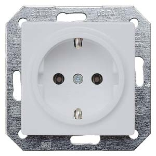 DELTA isystem SCHUKO socket outlet aluminum metallic