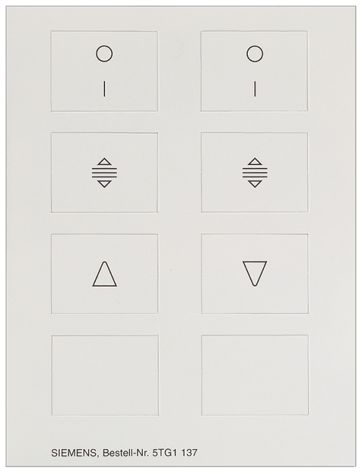 DELTA i-system sheet of pictographs for double rocker with labeling field