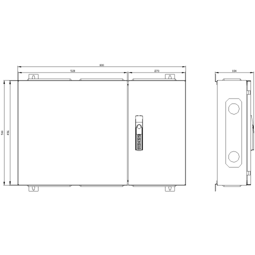 ALPHA 160 wallmounted cabinet surface mounting with distribution board pa
