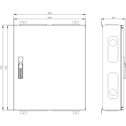 ALPHA 160 wallmounted cabinet surface mounting with distribution board pa