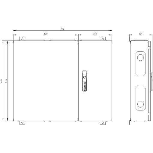 ALPHA 160 wallmounted cabinet surface mounting with distribution board pa