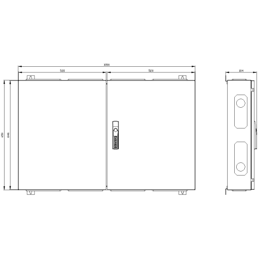 ALPHA 160 wallmounted cabinet surface mounting with distribution board pa