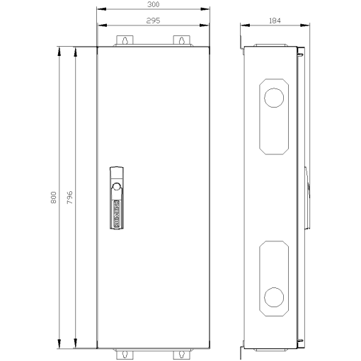 ALPHA 160 wallmounted cabinet surface mounting with distribution board pa