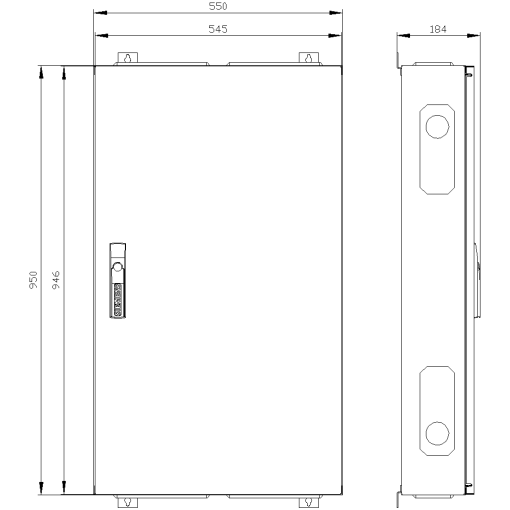 ALPHA 160 wallmounted cabinet surface mounting with distribution board pa