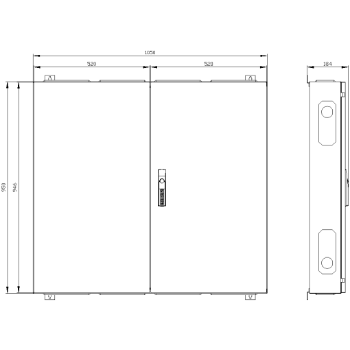 ALPHA 160 wallmounted cabinet surface mounting with distribution board pa