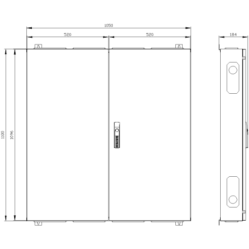 ALPHA 160 wallmounted cabinet surface mounting with distribution board pa