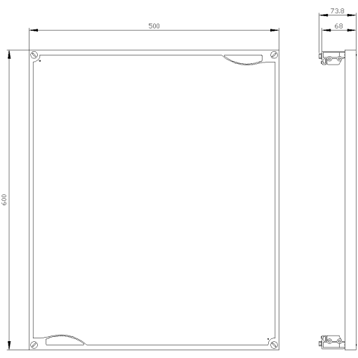 ALPHA 160 DIN reserve section cover kit with support RAL7035 H600 W500