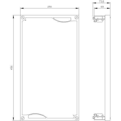 ALPHA 160 DIN reserve section cover kit with support RAL7035 H450 W250