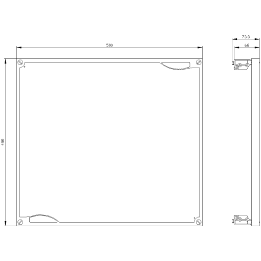 ALPHA 160 DIN reserve section cover kit with support RAL7035 H450 W500