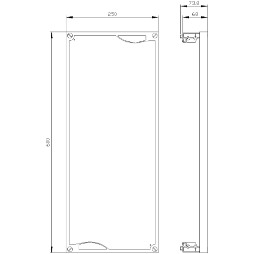 ALPHA 160 DIN reserve section cover kit with support RAL7035 H600 W250
