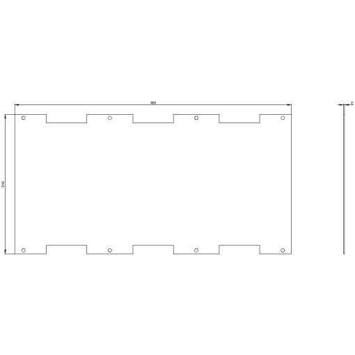 ALPHA mounting panel W 250 mm H 600 mm cabinetheight without
