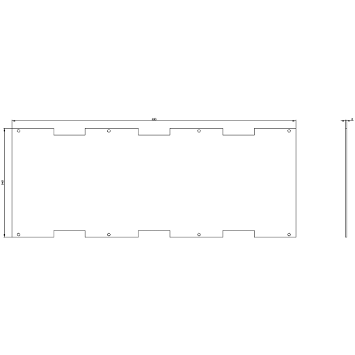 ALPHA mounting panel W 250 mm H 750 mm cabinetheight without