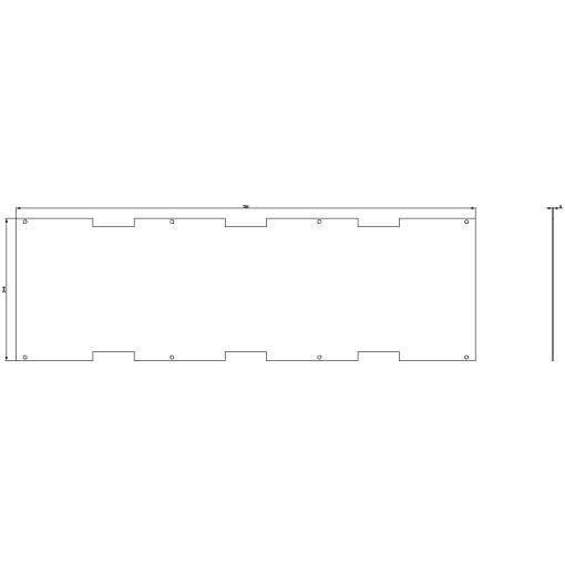 ALPHA mounting panel W 250 mm H 900 mm cabinetheight without