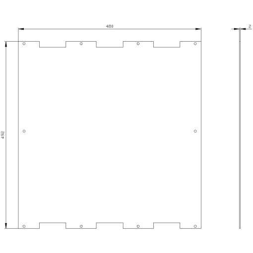 ALPHA mounting panel W 500 mm H 600 mm cabinetheight without