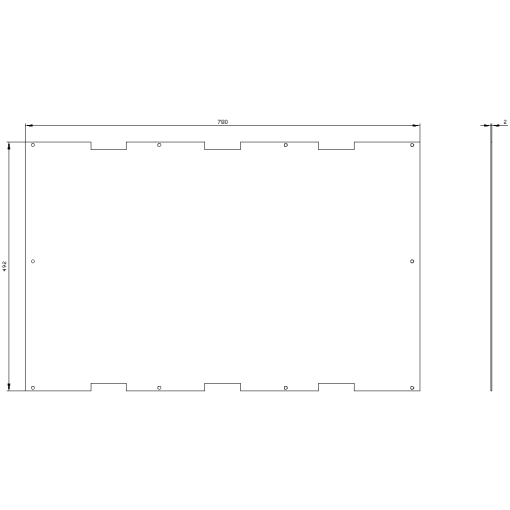 ALPHA mounting panel W 500 mm H 900 mm cabinetheight without