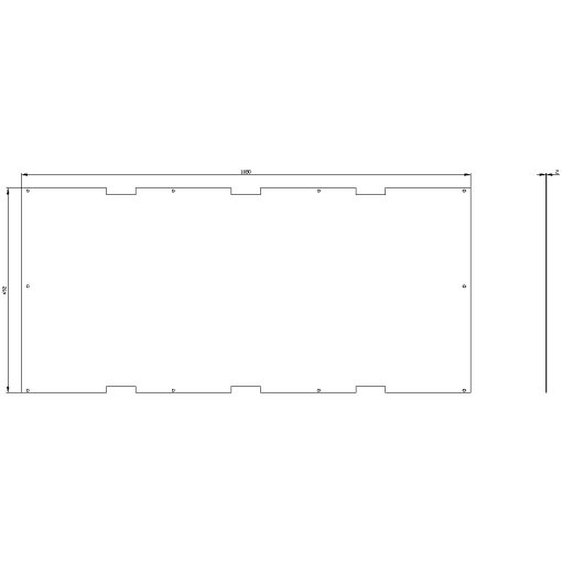 ALPHA mounting panel W 500 mm H 1200 mm cabinetheight without