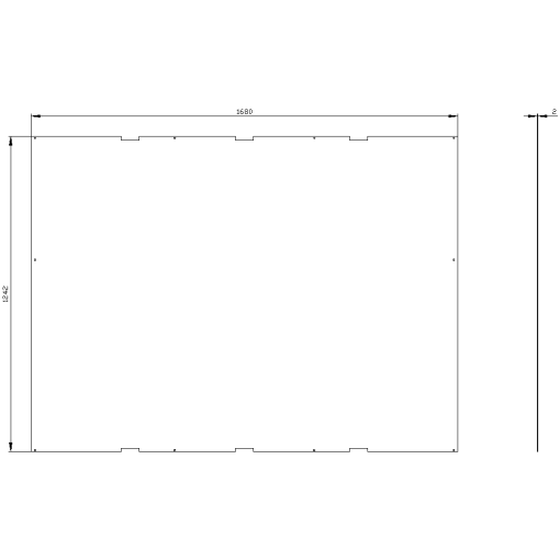 ALPHA mounting panel H 1800 mm W 1250 mm
