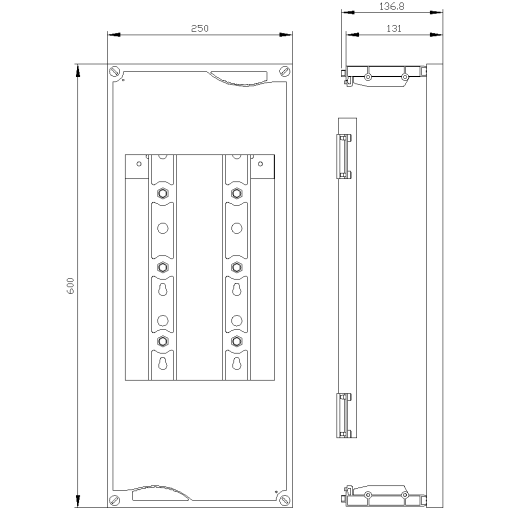 ALPHA 630 DIN assembly kit for 4x inline fuse switch disconnectors 3NJ4 siz