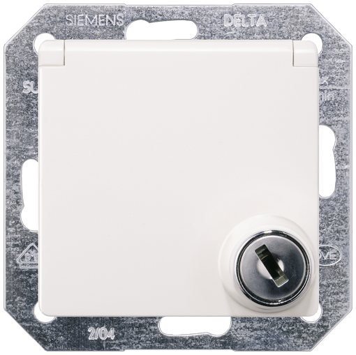 DELTA isystem socket outlet with hinged lid incr touch protection and lock