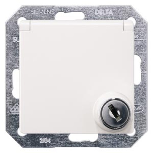 DELTA isystem socket outlet with hinged lid incr touch protection and lock