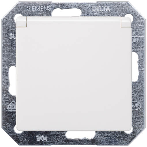 DELTA isystem socket outlet with hinged lid titanium white