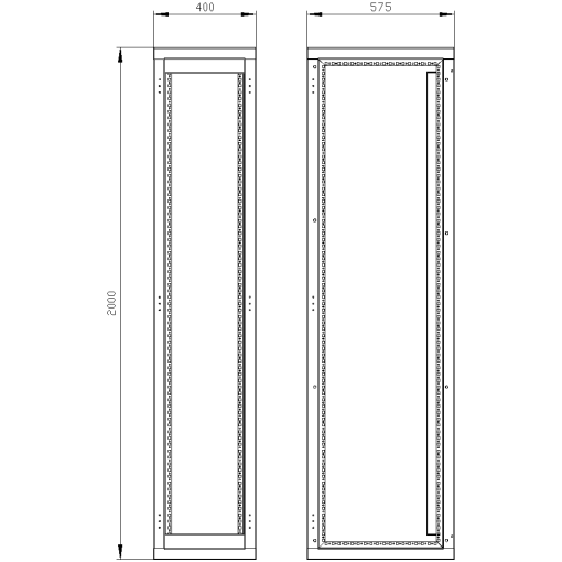 ALPHA 1600 DIN adapter set for modular distribution board H2000 W400 D600