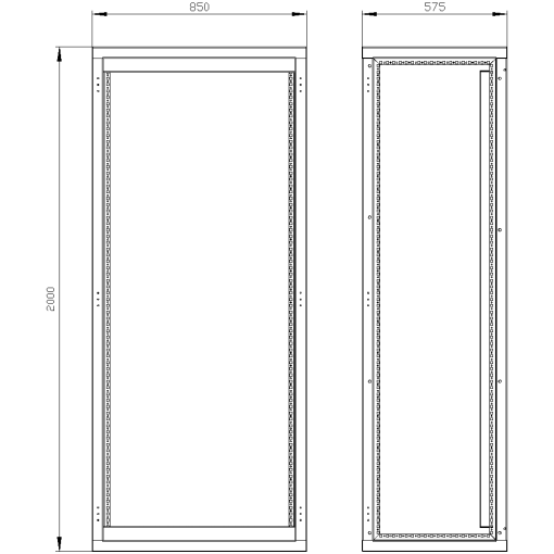 ALPHA 1600 DIN adapter set for modular distribution board H2000 W850 D600