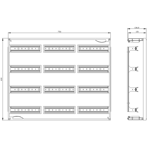 ALPHA 400630 DIN assembly kit for modular installation devices 150 mm tier 