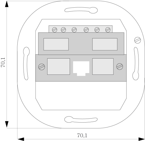 DELTA UAE connection socket unshielded 1x 8pole RJ1112 and RJ45 Cat 388
